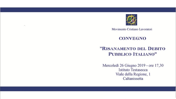 Caltanissetta: "Risanamento del debito pubblico italiano"